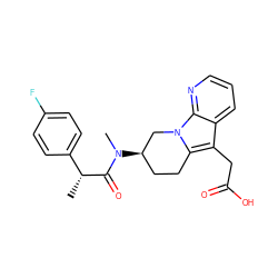 C[C@@H](C(=O)N(C)[C@@H]1CCc2c(CC(=O)O)c3cccnc3n2C1)c1ccc(F)cc1 ZINC000066259820