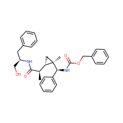 C[C@@H](C(=O)N[C@@H](CO)Cc1ccccc1)[C@@H]1C[C@@]1(C)[C@@H](NC(=O)OCc1ccccc1)c1ccccc1 ZINC000064693588