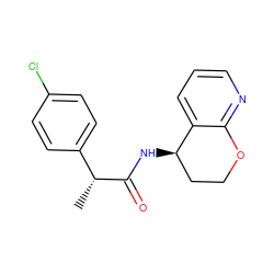 C[C@@H](C(=O)N[C@@H]1CCOc2ncccc21)c1ccc(Cl)cc1 ZINC000146578358