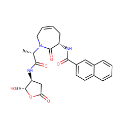 C[C@@H](C(=O)N[C@H]1CC(=O)O[C@@H]1O)N1CC=CC[C@H](NC(=O)c2ccc3ccccc3c2)C1=O ZINC000028713437