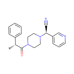 C[C@@H](C(=O)N1CCN([C@@H](C#N)c2cccnc2)CC1)c1ccccc1 ZINC000013729016