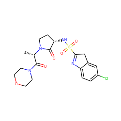 C[C@@H](C(=O)N1CCOCC1)N1CC[C@H](NS(=O)(=O)C2=Nc3ccc(Cl)cc3C2)C1=O ZINC000299855666