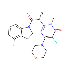 C[C@@H](C(=O)N1CCc2c(F)cccc21)c1nc(N2CCOCC2)c(F)c(=O)n1C ZINC000147174096