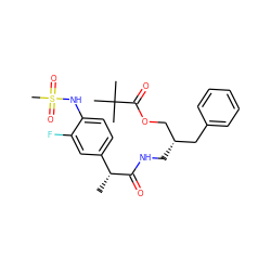 C[C@@H](C(=O)NC[C@H](COC(=O)C(C)(C)C)Cc1ccccc1)c1ccc(NS(C)(=O)=O)c(F)c1 ZINC000014973320