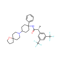 C[C@@H](C(=O)NC1(c2ccccc2)CCC(N2CCC3(CCCO3)CC2)CC1)c1cc(C(F)(F)F)cc(C(F)(F)F)c1 ZINC000001553093