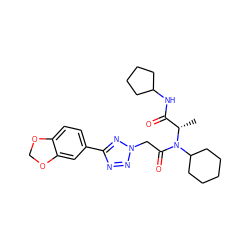 C[C@@H](C(=O)NC1CCCC1)N(C(=O)Cn1nnc(-c2ccc3c(c2)OCO3)n1)C1CCCCC1 ZINC000095755257