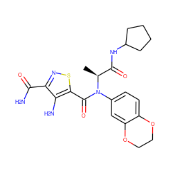 C[C@@H](C(=O)NC1CCCC1)N(C(=O)c1snc(C(N)=O)c1N)c1ccc2c(c1)OCCO2 ZINC000006550681