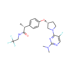 C[C@@H](C(=O)NCC(F)(F)F)c1ccc(O[C@@H]2CCN(c3nc(N(C)C)ncc3F)C2)cc1 ZINC001772633035