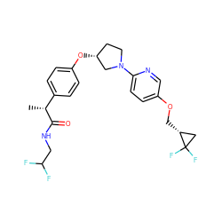 C[C@@H](C(=O)NCC(F)F)c1ccc(O[C@@H]2CCN(c3ccc(OC[C@@H]4CC4(F)F)cn3)C2)cc1 ZINC001772607887