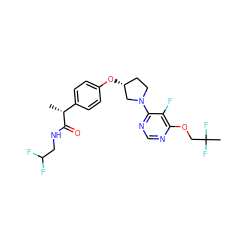 C[C@@H](C(=O)NCC(F)F)c1ccc(O[C@@H]2CCN(c3ncnc(OCC(C)(F)F)c3F)C2)cc1 ZINC001772633033