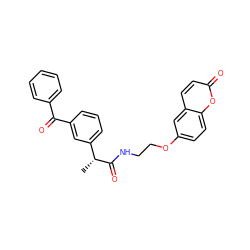 C[C@@H](C(=O)NCCOc1ccc2oc(=O)ccc2c1)c1cccc(C(=O)c2ccccc2)c1 ZINC001772648573