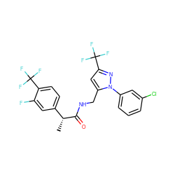 C[C@@H](C(=O)NCc1cc(C(F)(F)F)nn1-c1cccc(Cl)c1)c1ccc(C(F)(F)F)c(F)c1 ZINC000113488484