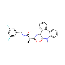 C[C@@H](C(=O)NCc1cc(F)cc(F)c1)C(=O)N[C@H]1C(=O)N(C)c2ccccc2-c2ccccc21 ZINC000028824867