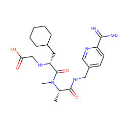 C[C@@H](C(=O)NCc1ccc(C(=N)N)nc1)N(C)C(=O)[C@@H](CC1CCCCC1)NCC(=O)O ZINC000016051758