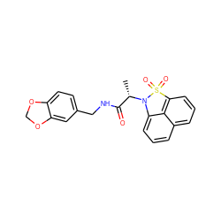 C[C@@H](C(=O)NCc1ccc2c(c1)OCO2)N1c2cccc3cccc(c23)S1(=O)=O ZINC000004195158