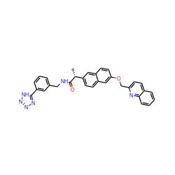 C[C@@H](C(=O)NCc1cccc(-c2nnn[nH]2)c1)c1ccc2cc(OCc3ccc4ccccc4n3)ccc2c1 ZINC000013804862