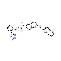 C[C@@H](C(=O)NCc1ccccc1-c1nnn[nH]1)c1ccc2cc(OCc3ccc4ccccc4n3)ccc2c1 ZINC000013804767