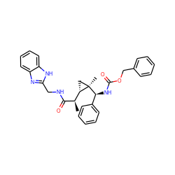 C[C@@H](C(=O)NCc1nc2ccccc2[nH]1)[C@@H]1C[C@@]1(C)[C@@H](NC(=O)OCc1ccccc1)c1ccccc1 ZINC000033363655