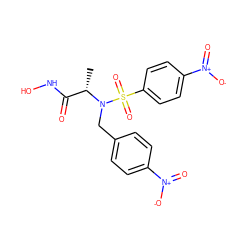 C[C@@H](C(=O)NO)N(Cc1ccc([N+](=O)[O-])cc1)S(=O)(=O)c1ccc([N+](=O)[O-])cc1 ZINC000013840079