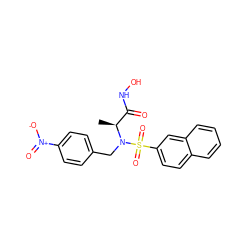 C[C@@H](C(=O)NO)N(Cc1ccc([N+](=O)[O-])cc1)S(=O)(=O)c1ccc2ccccc2c1 ZINC000013840111