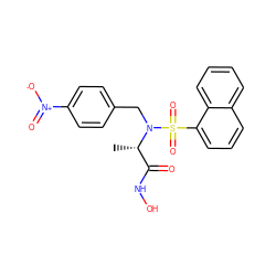 C[C@@H](C(=O)NO)N(Cc1ccc([N+](=O)[O-])cc1)S(=O)(=O)c1cccc2ccccc12 ZINC000013840109