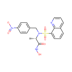 C[C@@H](C(=O)NO)N(Cc1ccc([N+](=O)[O-])cc1)S(=O)(=O)c1cccc2cccnc12 ZINC000013840117