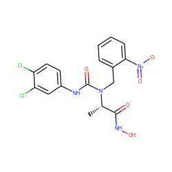 C[C@@H](C(=O)NO)N(Cc1ccccc1[N+](=O)[O-])C(=O)Nc1ccc(Cl)c(Cl)c1 ZINC000013863202