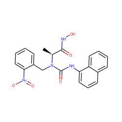 C[C@@H](C(=O)NO)N(Cc1ccccc1[N+](=O)[O-])C(=O)Nc1cccc2ccccc12 ZINC000013863203