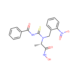 C[C@@H](C(=O)NO)N(Cc1ccccc1[N+](=O)[O-])C(=S)NC(=O)c1ccccc1 ZINC000013863206