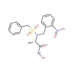 C[C@@H](C(=O)NO)N(Cc1ccccc1[N+](=O)[O-])S(=O)(=O)Cc1ccccc1 ZINC000013863153