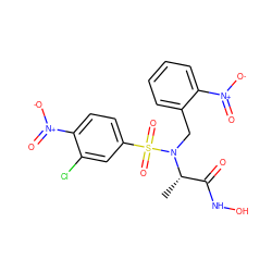 C[C@@H](C(=O)NO)N(Cc1ccccc1[N+](=O)[O-])S(=O)(=O)c1ccc([N+](=O)[O-])c(Cl)c1 ZINC000013863162