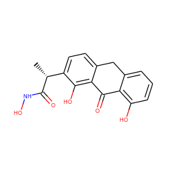 C[C@@H](C(=O)NO)c1ccc2c(c1O)C(=O)c1c(O)cccc1C2 ZINC000013606200