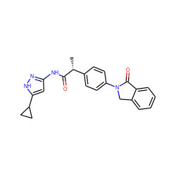 C[C@@H](C(=O)Nc1cc(C2CC2)[nH]n1)c1ccc(N2Cc3ccccc3C2=O)cc1 ZINC000012355126