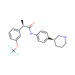 C[C@@H](C(=O)Nc1ccc([C@@H]2CCCNC2)cc1)c1cccc(OC(F)(F)F)c1 ZINC000117725515