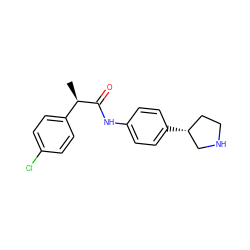 C[C@@H](C(=O)Nc1ccc([C@@H]2CCNC2)cc1)c1ccc(Cl)cc1 ZINC000117722758