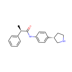 C[C@@H](C(=O)Nc1ccc([C@@H]2CCNC2)cc1)c1ccccc1 ZINC000117719791