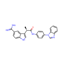 C[C@@H](C(=O)Nc1ccc(-n2cnc3ccccc32)cc1)c1c[nH]c2ccc(C(=N)N)cc12 ZINC000014950744