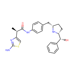 C[C@@H](C(=O)Nc1ccc(C[C@@H]2CC[C@H]([C@H](O)c3ccccc3)N2)cc1)c1csc(N)n1 ZINC000103252141