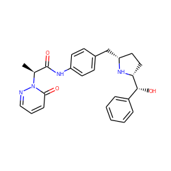 C[C@@H](C(=O)Nc1ccc(C[C@@H]2CC[C@H]([C@H](O)c3ccccc3)N2)cc1)n1ncccc1=O ZINC000139927114