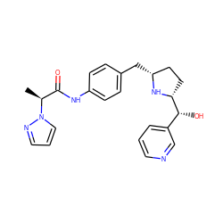 C[C@@H](C(=O)Nc1ccc(C[C@@H]2CC[C@H]([C@H](O)c3cccnc3)N2)cc1)n1cccn1 ZINC000103252137