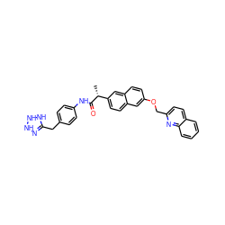 C[C@@H](C(=O)Nc1ccc(CC2=NNNN2)cc1)c1ccc2cc(OCc3ccc4ccccc4n3)ccc2c1 ZINC000027327595