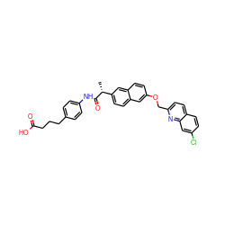 C[C@@H](C(=O)Nc1ccc(CCCC(=O)O)cc1)c1ccc2cc(OCc3ccc4ccc(Cl)cc4n3)ccc2c1 ZINC000027321078