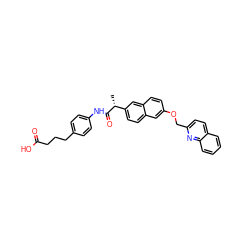 C[C@@H](C(=O)Nc1ccc(CCCC(=O)O)cc1)c1ccc2cc(OCc3ccc4ccccc4n3)ccc2c1 ZINC000013804796