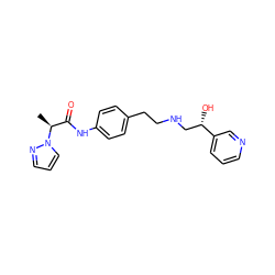 C[C@@H](C(=O)Nc1ccc(CCNC[C@H](O)c2cccnc2)cc1)n1cccn1 ZINC000049070932