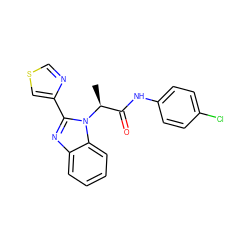 C[C@@H](C(=O)Nc1ccc(Cl)cc1)n1c(-c2cscn2)nc2ccccc21 ZINC000073296091