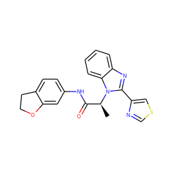 C[C@@H](C(=O)Nc1ccc2c(c1)OCC2)n1c(-c2cscn2)nc2ccccc21 ZINC000073293946