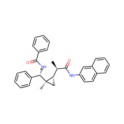 C[C@@H](C(=O)Nc1ccc2ccccc2c1)[C@@H]1C[C@@]1(C)[C@@H](NC(=O)c1ccccc1)c1ccccc1 ZINC000008829585