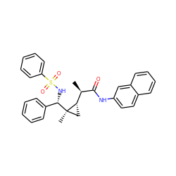 C[C@@H](C(=O)Nc1ccc2ccccc2c1)[C@@H]1C[C@@]1(C)[C@@H](NS(=O)(=O)c1ccccc1)c1ccccc1 ZINC000033363661