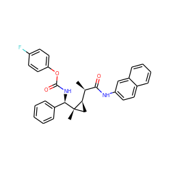 C[C@@H](C(=O)Nc1ccc2ccccc2c1)[C@H]1C[C@]1(C)[C@H](NC(=O)Oc1ccc(F)cc1)c1ccccc1 ZINC000008019223