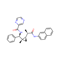 C[C@@H](C(=O)Nc1ccc2ccccc2c1)[C@H]1C[C@]1(C)[C@H](NC(=O)c1cnccn1)c1ccccc1 ZINC000008019365